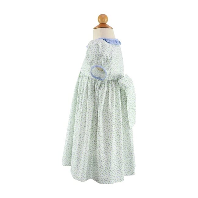 Britton Dress, Flowers & Blue Dots - Dresses - 3