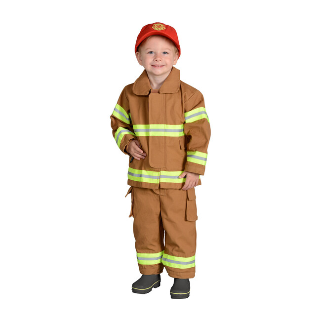 Jr. Firefighter Suit with Embroidered Cap, Tan