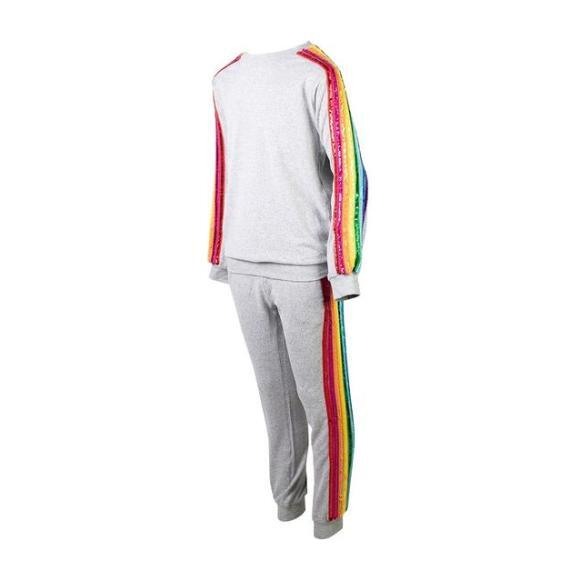 grey rainbow tracksuit