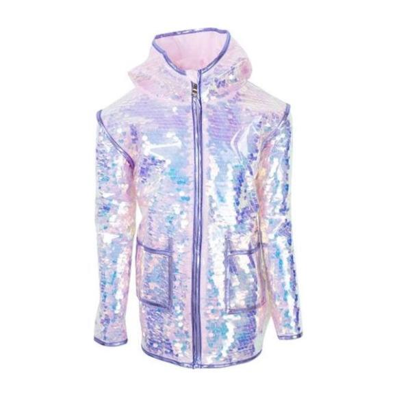 Paillette Magic Rain Jacket, Purple