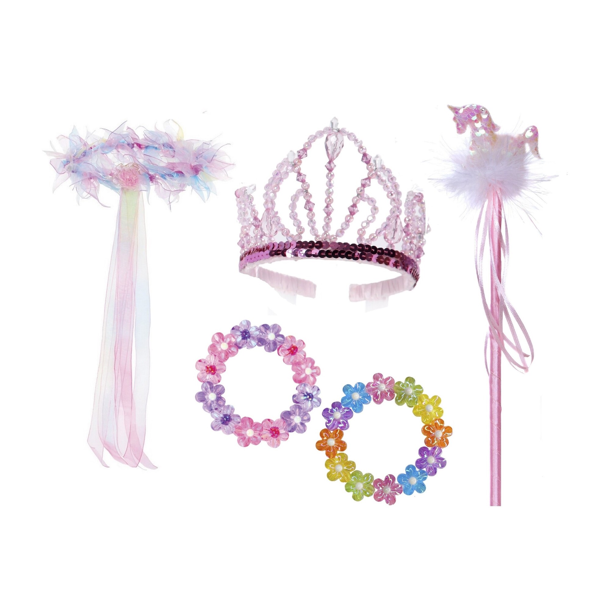 Pink Beauty Tiara Deluxe Accessory Bundle - Play Kids Pretend Play ...