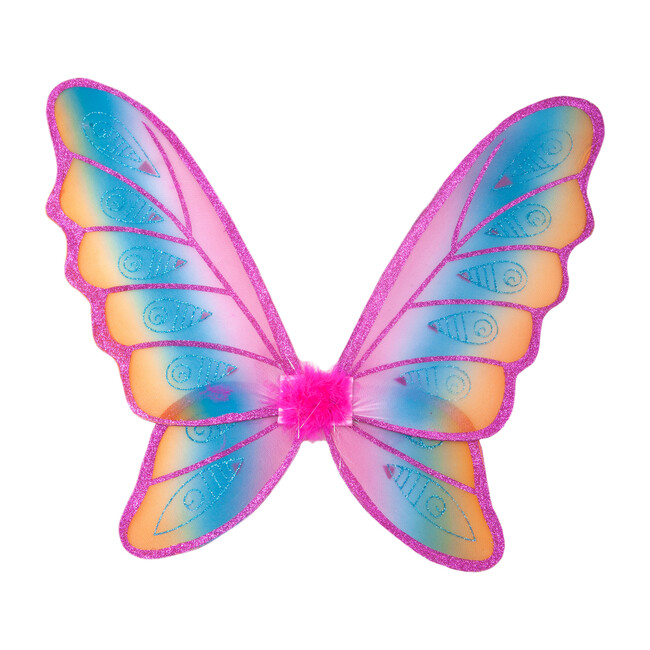 Glitter Rainbow Wings, Multi Hot Pink - Costume Accessories - 1