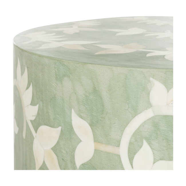 Odelia Bone Inlay Stool, Green - Accent Tables - 4