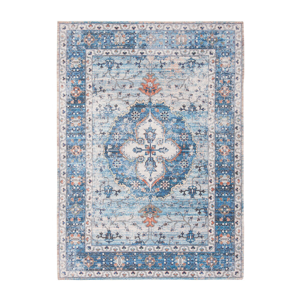 Thea Saffron Rug, Blue Multi - Rugs | Maisonette