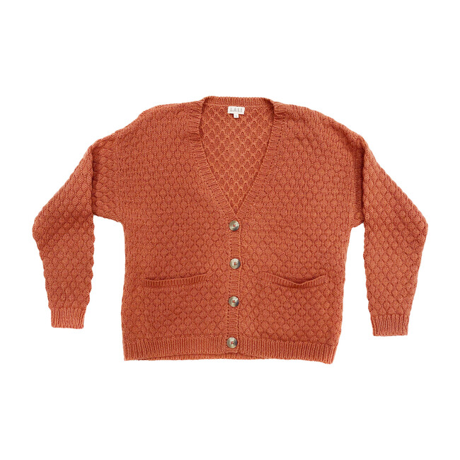 Women's Rust Alpaca Wool Cardigan
