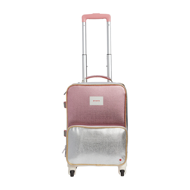 Mini Logan Suitcase, Pink and Silver