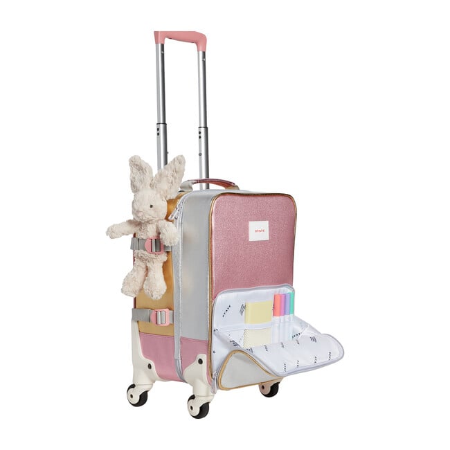 Mini Logan Suitcase, Pink and Silver