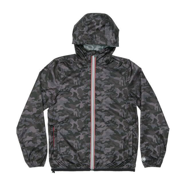 Sam Print Packable Rain Jacket, Black Camo - Raincoats - 1