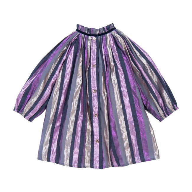 Tiffany Pleated Party Dress, Multi Stripe