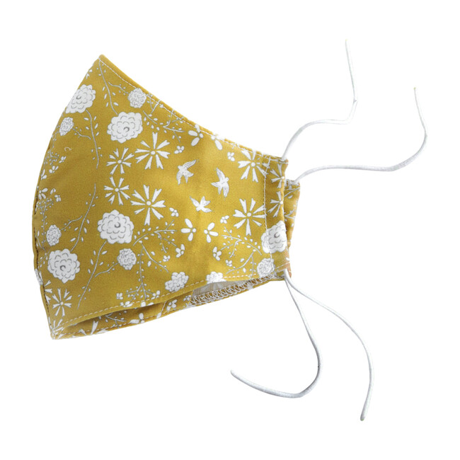 Adult Bird's Song Mask, Mustard - Face Masks - 1