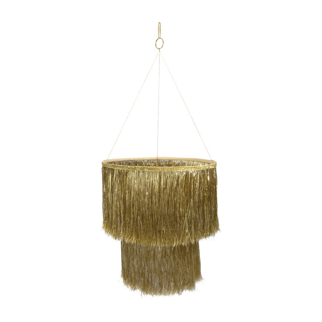 Tinsel Chandelier, Gold - Accents - 0