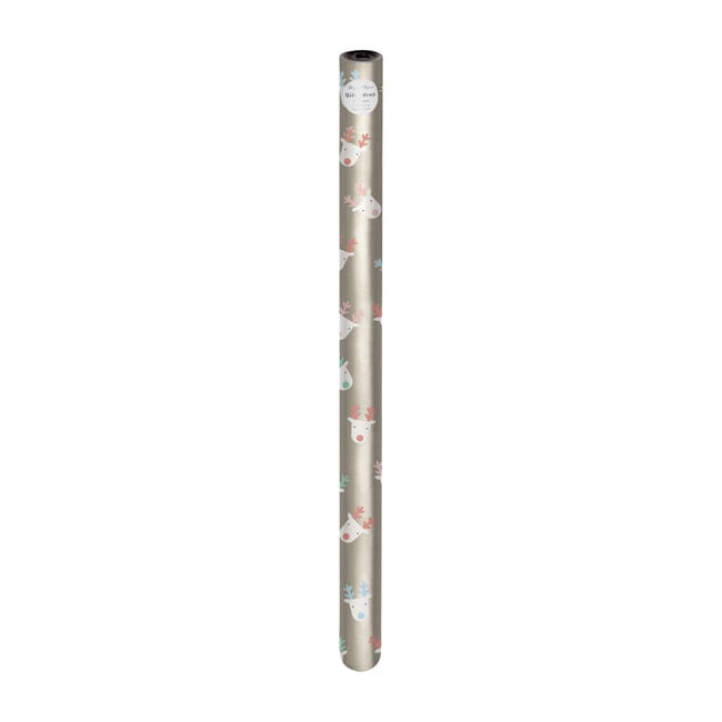 Silver Reindeer Gift Wrap Roll