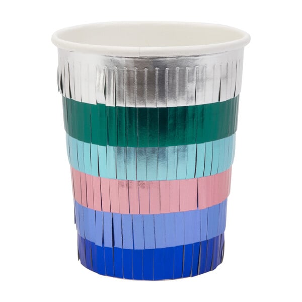 Metallic Fringe Party Cups