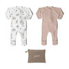 Zip Footie Bundle, Abstract Floral & Rose - Rompers - 1 - thumbnail