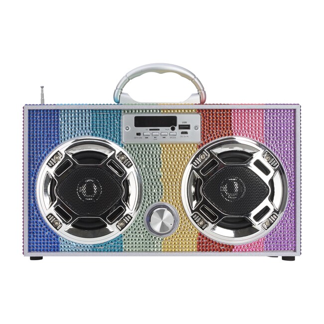Bluetooth Mini Boombox, Rainbow Bling - Musical - 1
