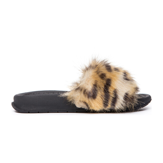 Faux Fur Aston Slide, Leopard