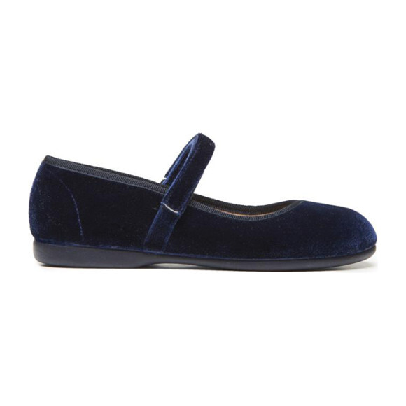 Classic Velvet Mary Janes, Navy Kids Girl Accessories Shoes