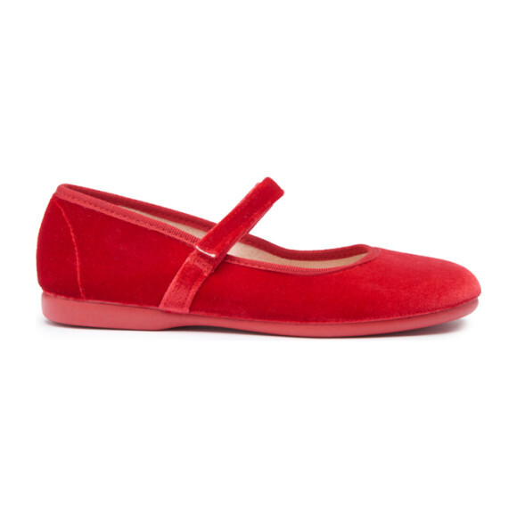 Classic Velvet Mary Janes, Red - Kids Girl Accessories Shoes - Maisonette