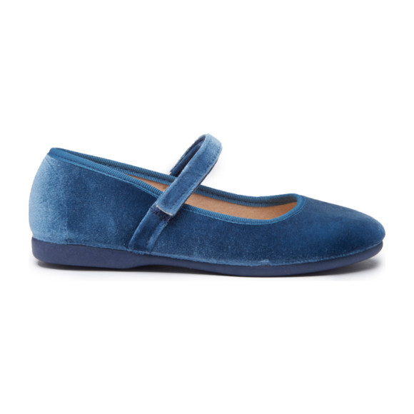Classic Velvet Mary Janes, Azure - Childrenchic Shoes | Maisonette