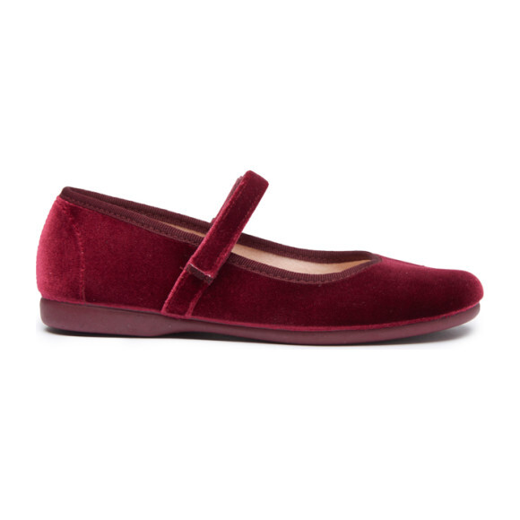 Classic Velvet Mary Janes, Burgundy - Childrenchic Shoes | Maisonette