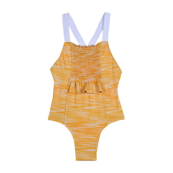 Smocked Swimsuit, Ikat Marigold - Kids Girl Clothing Swim - Maisonette