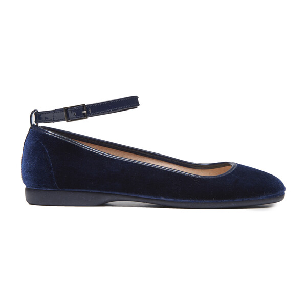 velvet ankle strap flats