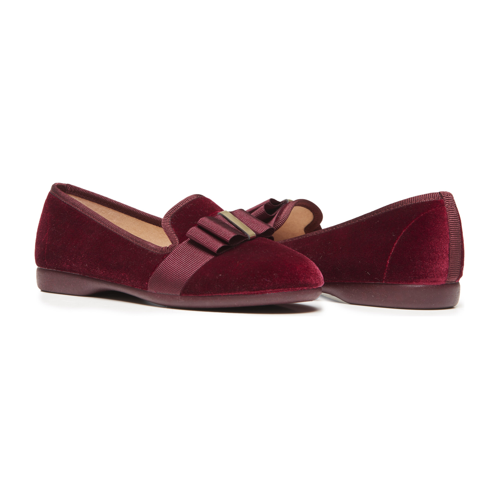 Grosgrain Bow Loafers, Burgundy Velvet - Kids Girl Accessories Shoes ...