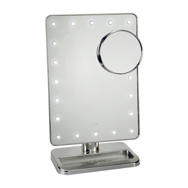 LED Vanity Mirror with Bluetooth Speakers, Silver Wireless Express Accessories