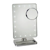 LED Vanity Mirror with Bluetooth Speakers, Silver - Mirrors - 3 - thumbnail