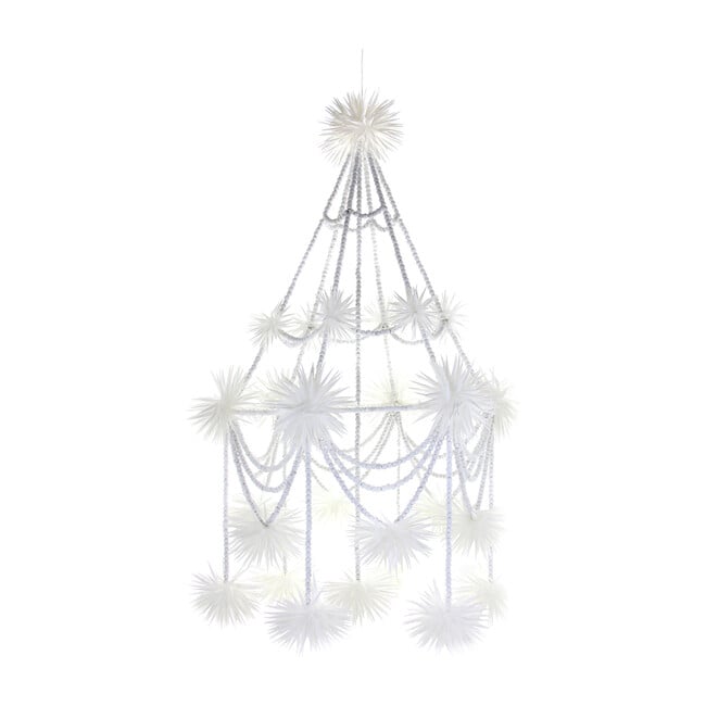 Beaded Pajaki Chandelier, White - Decorations - 1