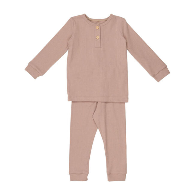 Ribbed Henley Set, Dove Grey