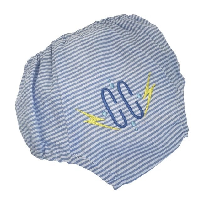 Monogrammable Seersucker Diaper Cover, Blue Stripes