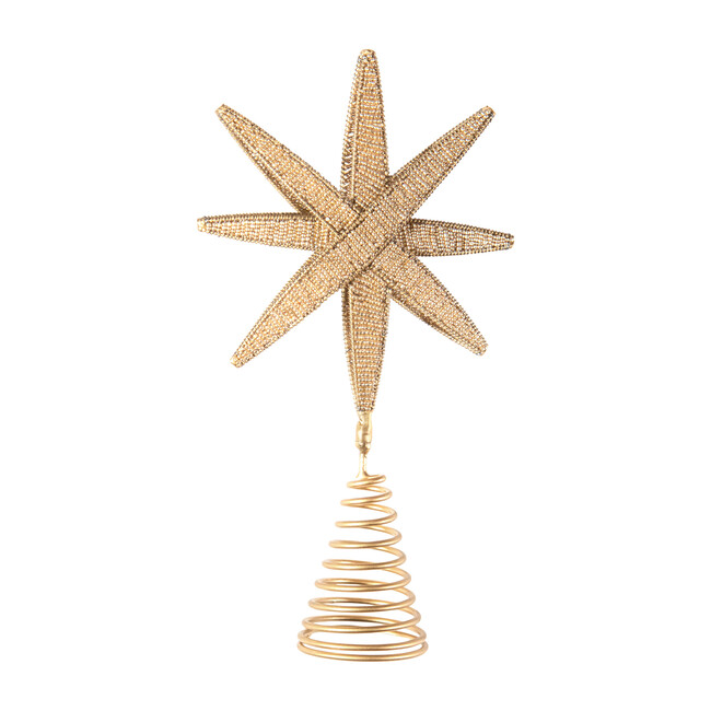 Beaded Star Tree Topper, Gold