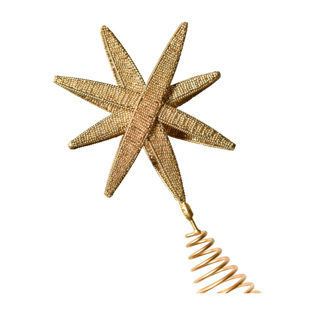 Beaded Star Tree Topper, Gold