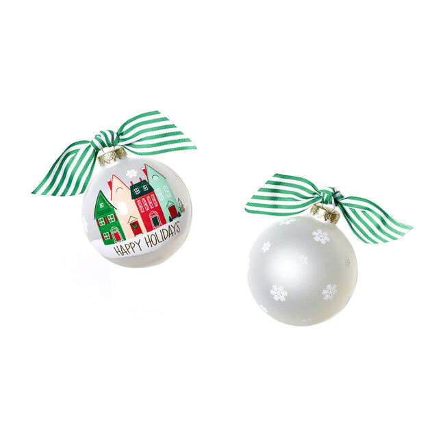 Vintage Village Glass Ornament