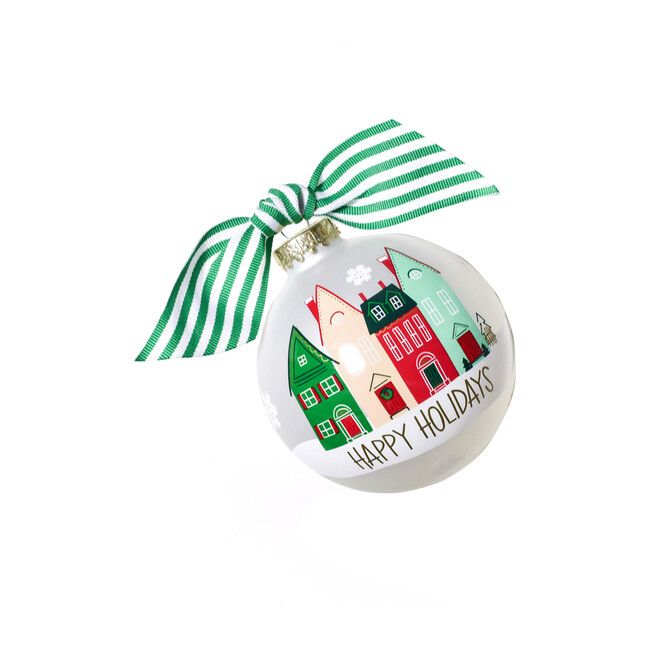 Vintage Village Glass Ornament