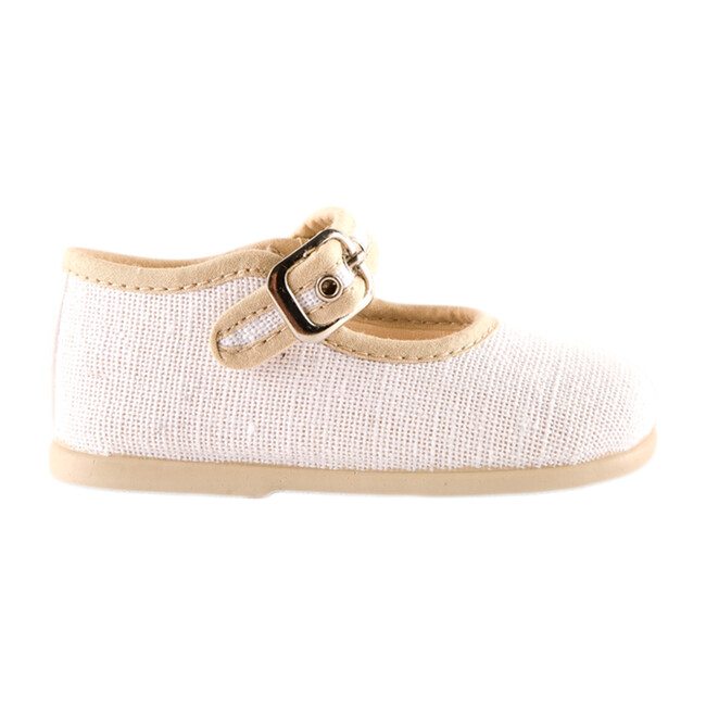 Linen Mary Jane, White - Mary Janes - 1