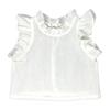 Lola Washed Linen Girls Top, Oyster - Shirts - 1 - thumbnail