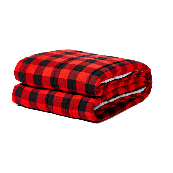 Flannel Weighted Sherpa Throw