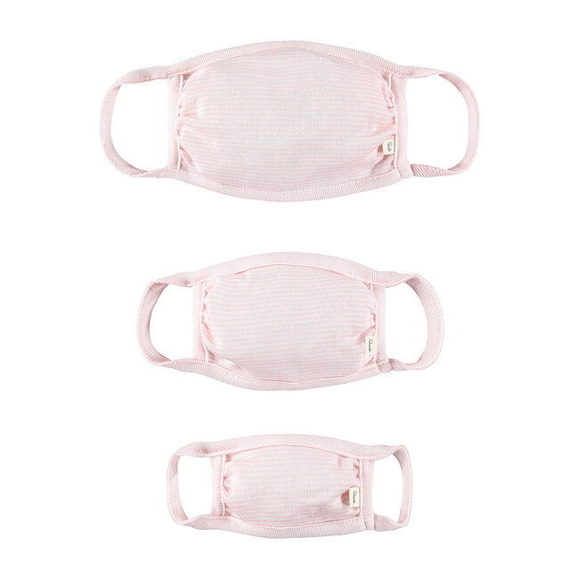 Adult Child & Mini Mask Set, Peace Pink Stripe