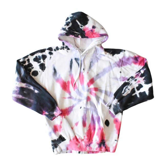 Tie Dye Hoodie, Black Cotton Candy - Sweatshirts - 1