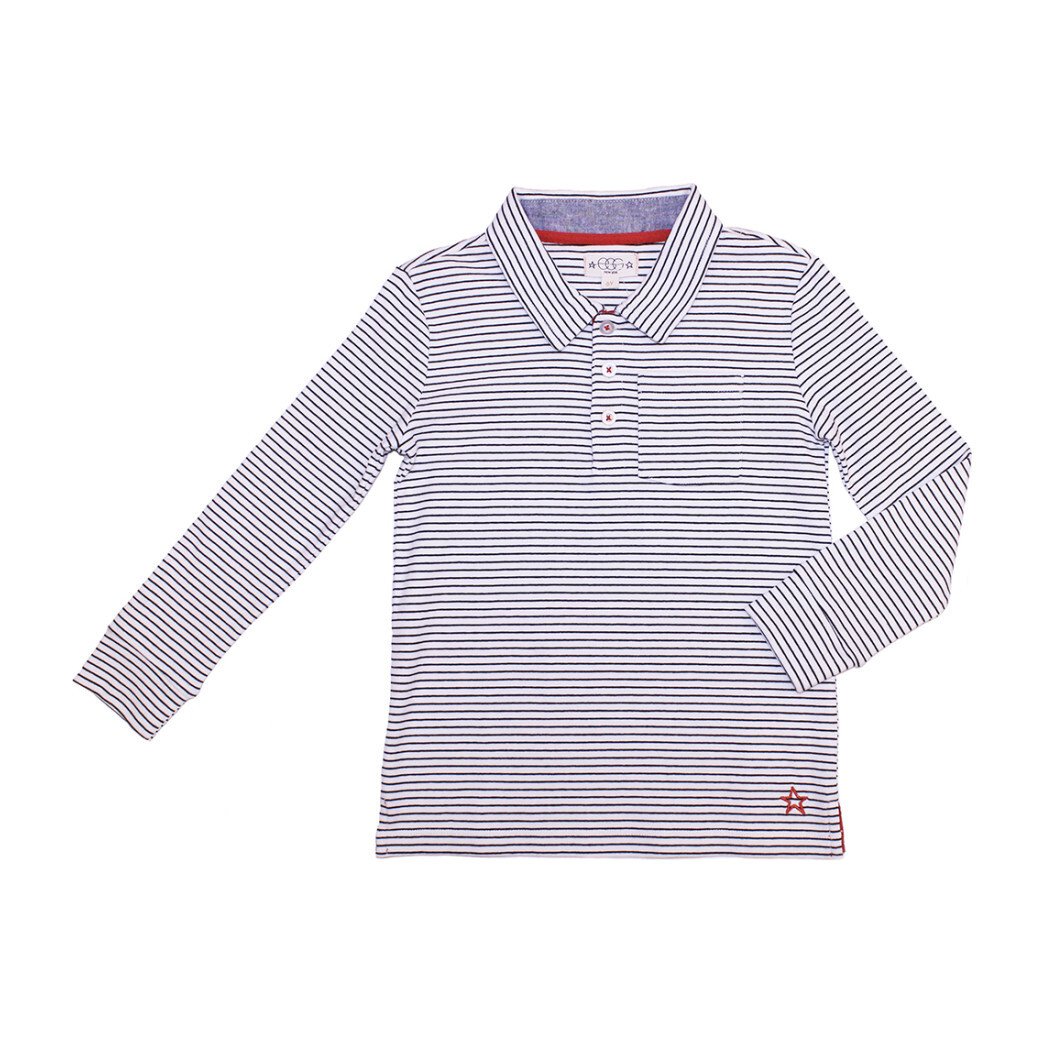 Classic Polo, White & Blue Stripes