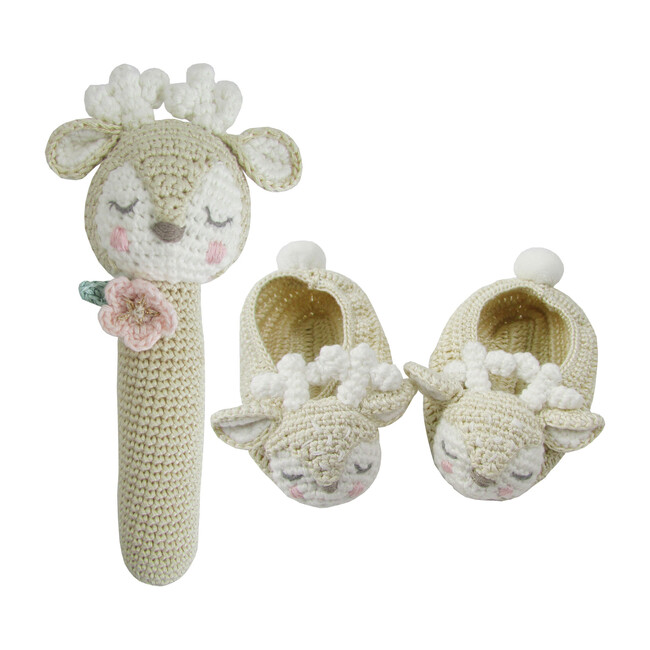 Crochet Deer Rattle & Booties - Booties - 1