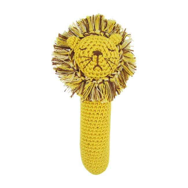 Crochet Lion Rattle Stick