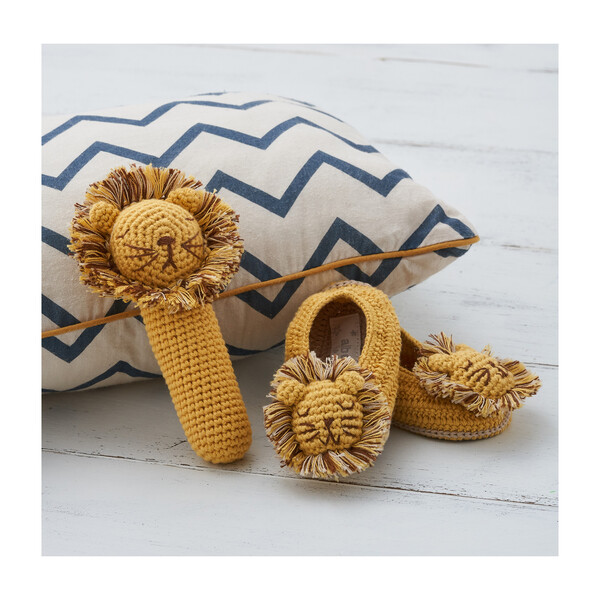 Crochet Lion Rattle Stick Play Baby Teethers & Rattles