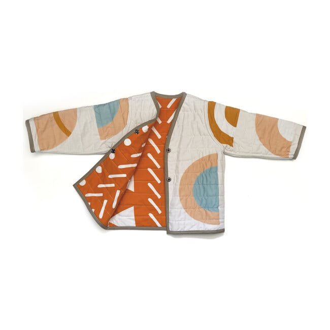 Shapes & Angles Reversible Quilted Jacket, Orange