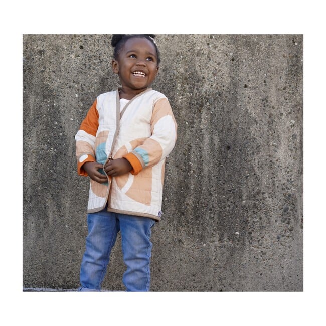 Shapes & Angles Reversible Quilted Jacket, Orange
