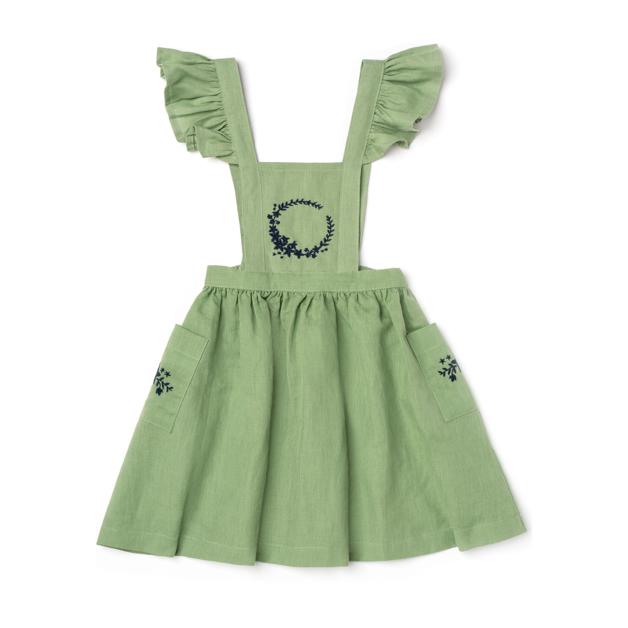 Aurora Pinafore, Sage Linen