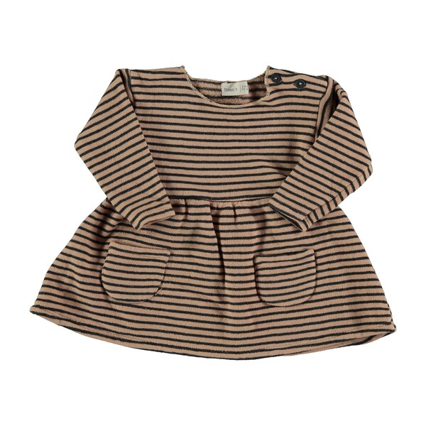 Striped Terry Dress, Nude