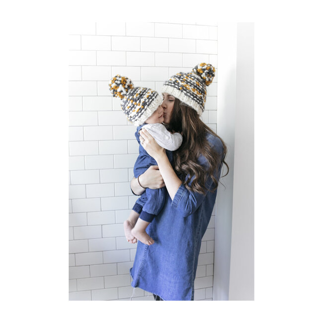 Charlie Plaid Hat, Gray and Mustard